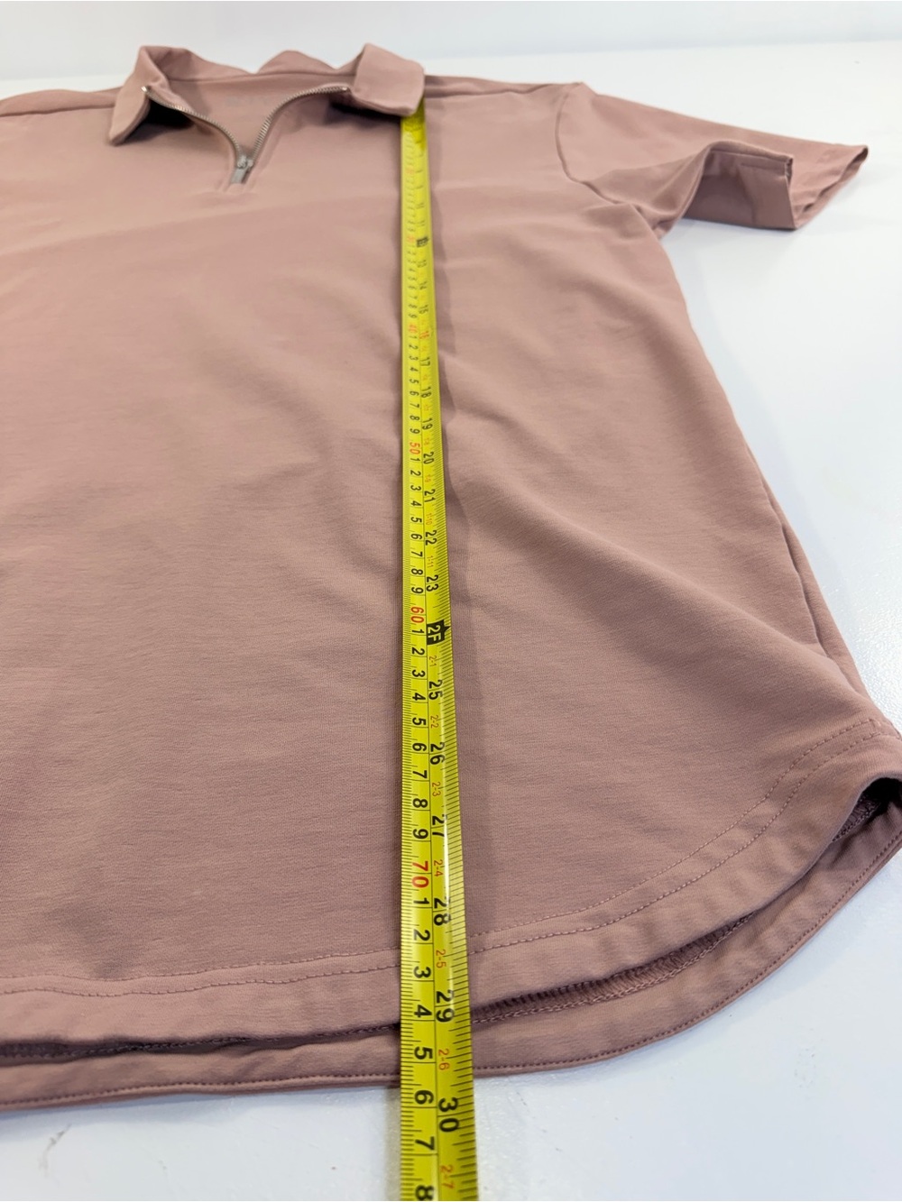 BYLT Premium Basics LUX Men’s Short-Sleeve Zip Front Polo Dusty Rose Sz L - Picture 9 of 12